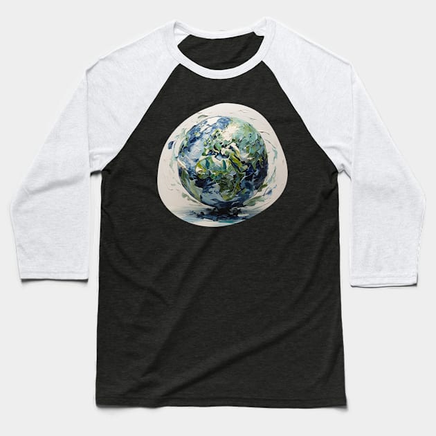 Impasto oils capture the floating globe Baseball T-Shirt by dorasullivan